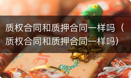 质权合同和质押合同一样吗（质权合同和质押合同一样吗）