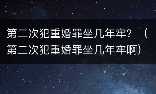 第二次犯重婚罪坐几年牢？（第二次犯重婚罪坐几年牢啊）