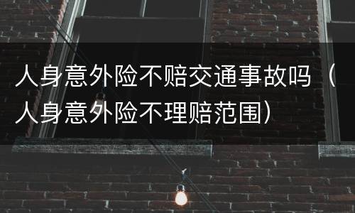 人身意外险不赔交通事故吗（人身意外险不理赔范围）