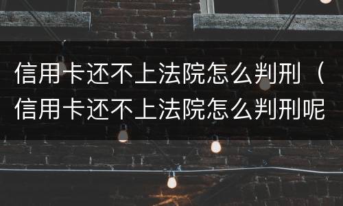 信用卡还不上法院怎么判刑（信用卡还不上法院怎么判刑呢）