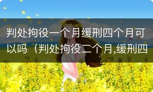 判处拘役一个月缓刑四个月可以吗（判处拘役二个月,缓刑四个月）