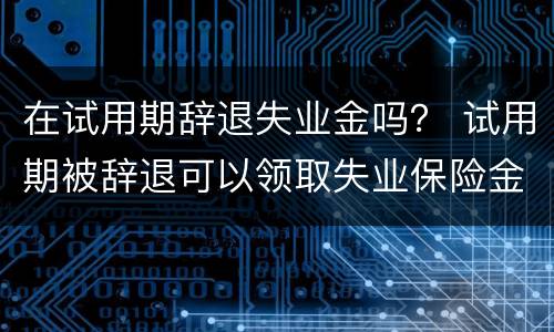 在试用期辞退失业金吗？ 试用期被辞退可以领取失业保险金吗