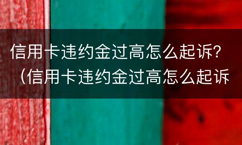 信用卡违约金过高怎么起诉？（信用卡违约金过高怎么起诉法院）