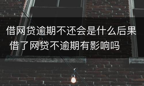 借网贷逾期不还会是什么后果 借了网贷不逾期有影响吗