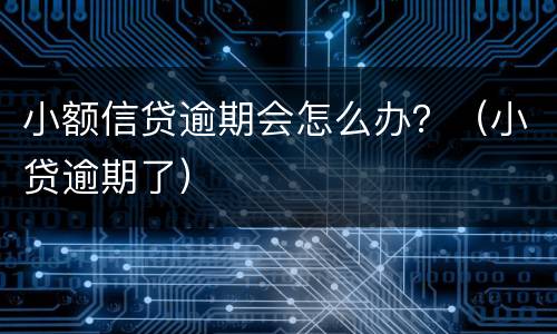 小额信贷逾期会怎么办？（小贷逾期了）