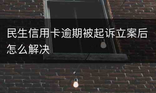 民生信用卡逾期被起诉立案后怎么解决