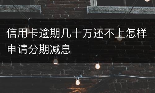 信用卡逾期几十万还不上怎样申请分期减息