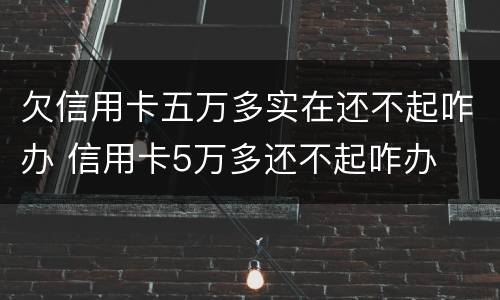 欠信用卡五万多实在还不起咋办 信用卡5万多还不起咋办