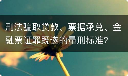 刑法骗取贷款、票据承兑、金融票证罪既遂的量刑标准？