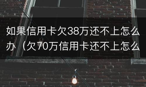 如果信用卡欠38万还不上怎么办（欠70万信用卡还不上怎么办）