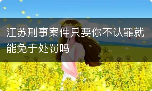 江苏刑事案件只要你不认罪就能免于处罚吗
