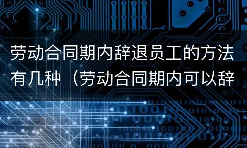 劳动合同期内辞退员工的方法有几种（劳动合同期内可以辞退员工吗）