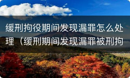 缓刑拘役期间发现漏罪怎么处理（缓刑期间发现漏罪被刑拘）