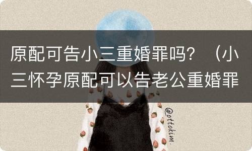 原配可告小三重婚罪吗？（小三怀孕原配可以告老公重婚罪吗）