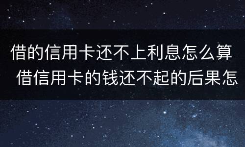 借的信用卡还不上利息怎么算 借信用卡的钱还不起的后果怎样
