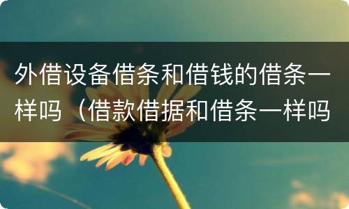 外借设备借条和借钱的借条一样吗（借款借据和借条一样吗）