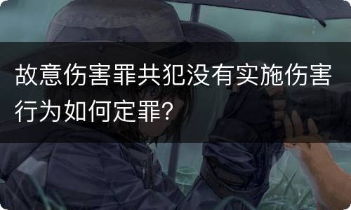 故意伤害罪共犯没有实施伤害行为如何定罪？