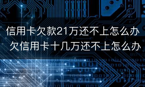信用卡欠款21万还不上怎么办 欠信用卡十几万还不上怎么办