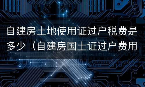 自建房土地使用证过户税费是多少（自建房国土证过户费用）