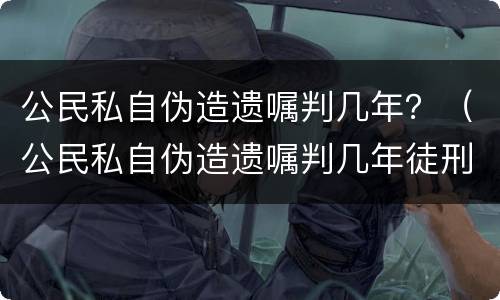公民私自伪造遗嘱判几年？（公民私自伪造遗嘱判几年徒刑）