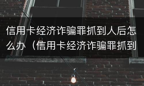 信用卡经济诈骗罪抓到人后怎么办（信用卡经济诈骗罪抓到人后怎么办呢）