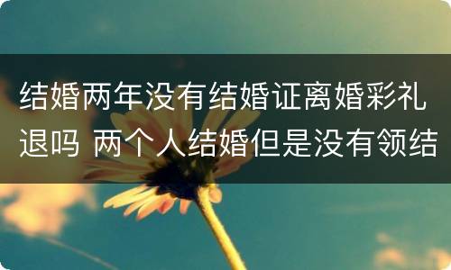 结婚两年没有结婚证离婚彩礼退吗 两个人结婚但是没有领结婚证离婚了彩礼钱用退吗