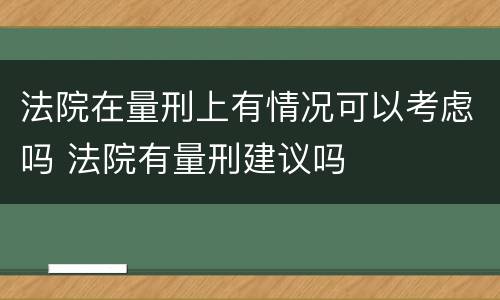 法院在量刑上有情况可以考虑吗 法院有量刑建议吗
