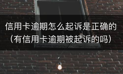 信用卡逾期怎么起诉是正确的（有信用卡逾期被起诉的吗）