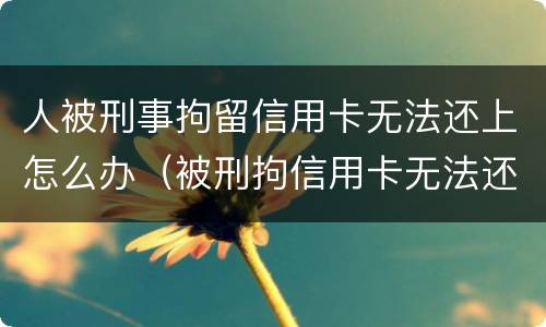 人被刑事拘留信用卡无法还上怎么办（被刑拘信用卡无法还款）