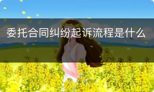 委托合同纠纷起诉流程是什么