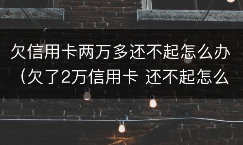 欠信用卡两万多还不起怎么办（欠了2万信用卡 还不起怎么办）