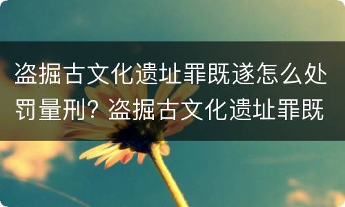 盗掘古文化遗址罪既遂怎么处罚量刑? 盗掘古文化遗址罪既遂怎么处罚量刑标准