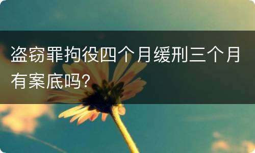 盗窃罪拘役四个月缓刑三个月有案底吗？