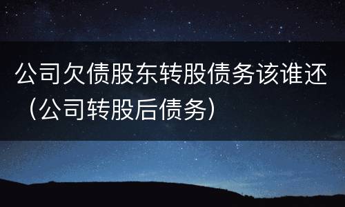 公司欠债股东转股债务该谁还（公司转股后债务）