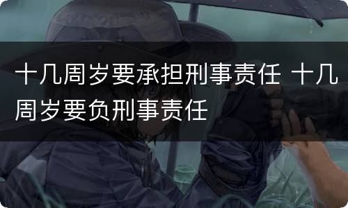 十几周岁要承担刑事责任 十几周岁要负刑事责任