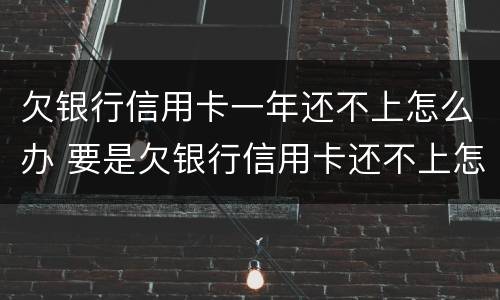欠银行信用卡一年还不上怎么办 要是欠银行信用卡还不上怎么办