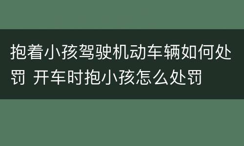 抱着小孩驾驶机动车辆如何处罚 开车时抱小孩怎么处罚