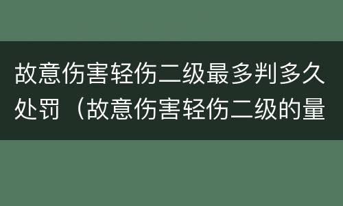 故意伤害轻伤二级最多判多久处罚（故意伤害轻伤二级的量刑标准）