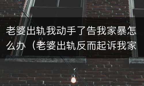 老婆出轨我动手了告我家暴怎么办（老婆出轨反而起诉我家暴）