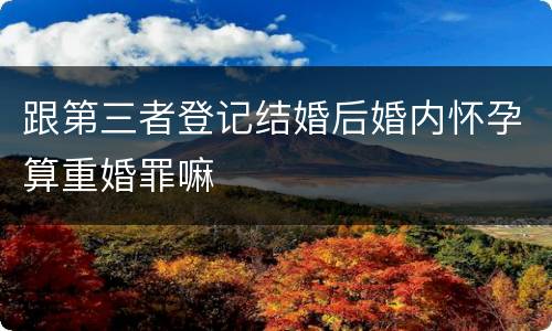 跟第三者登记结婚后婚内怀孕算重婚罪嘛