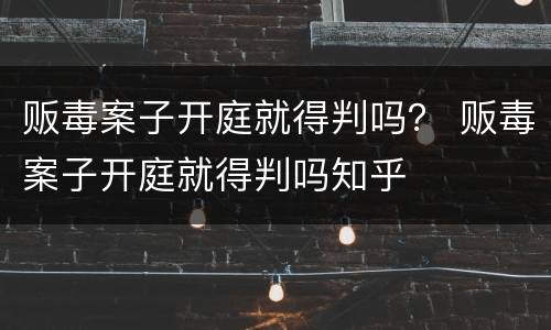 贩毒案子开庭就得判吗？ 贩毒案子开庭就得判吗知乎