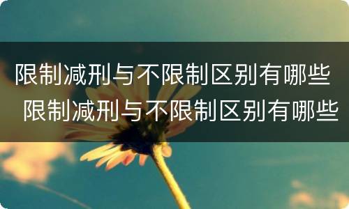 限制减刑与不限制区别有哪些 限制减刑与不限制区别有哪些条件