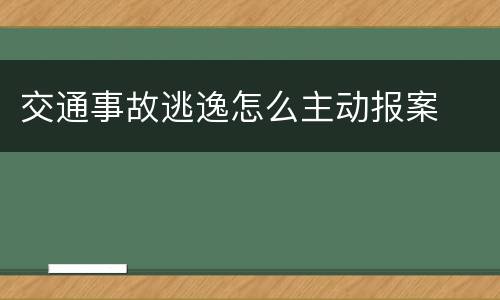 交通事故逃逸怎么主动报案