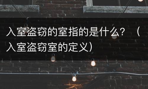 入室盗窃的室指的是什么？（入室盗窃室的定义）