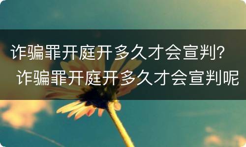 诈骗罪开庭开多久才会宣判？ 诈骗罪开庭开多久才会宣判呢
