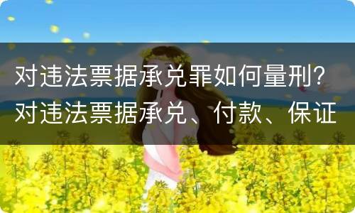 对违法票据承兑罪如何量刑? 对违法票据承兑、付款、保证罪