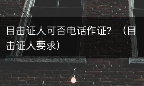 目击证人可否电话作证？（目击证人要求）