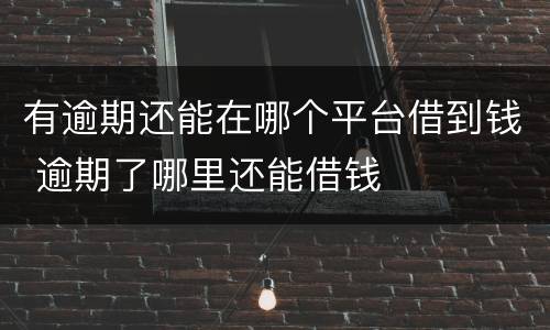 有逾期还能在哪个平台借到钱 逾期了哪里还能借钱