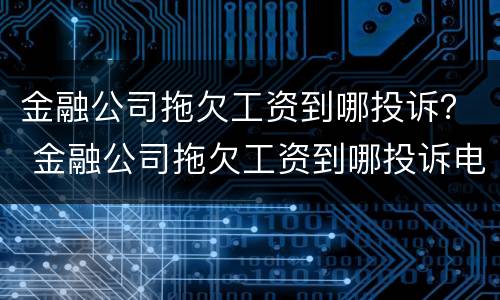 金融公司拖欠工资到哪投诉？ 金融公司拖欠工资到哪投诉电话