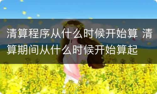 清算程序从什么时候开始算 清算期间从什么时候开始算起